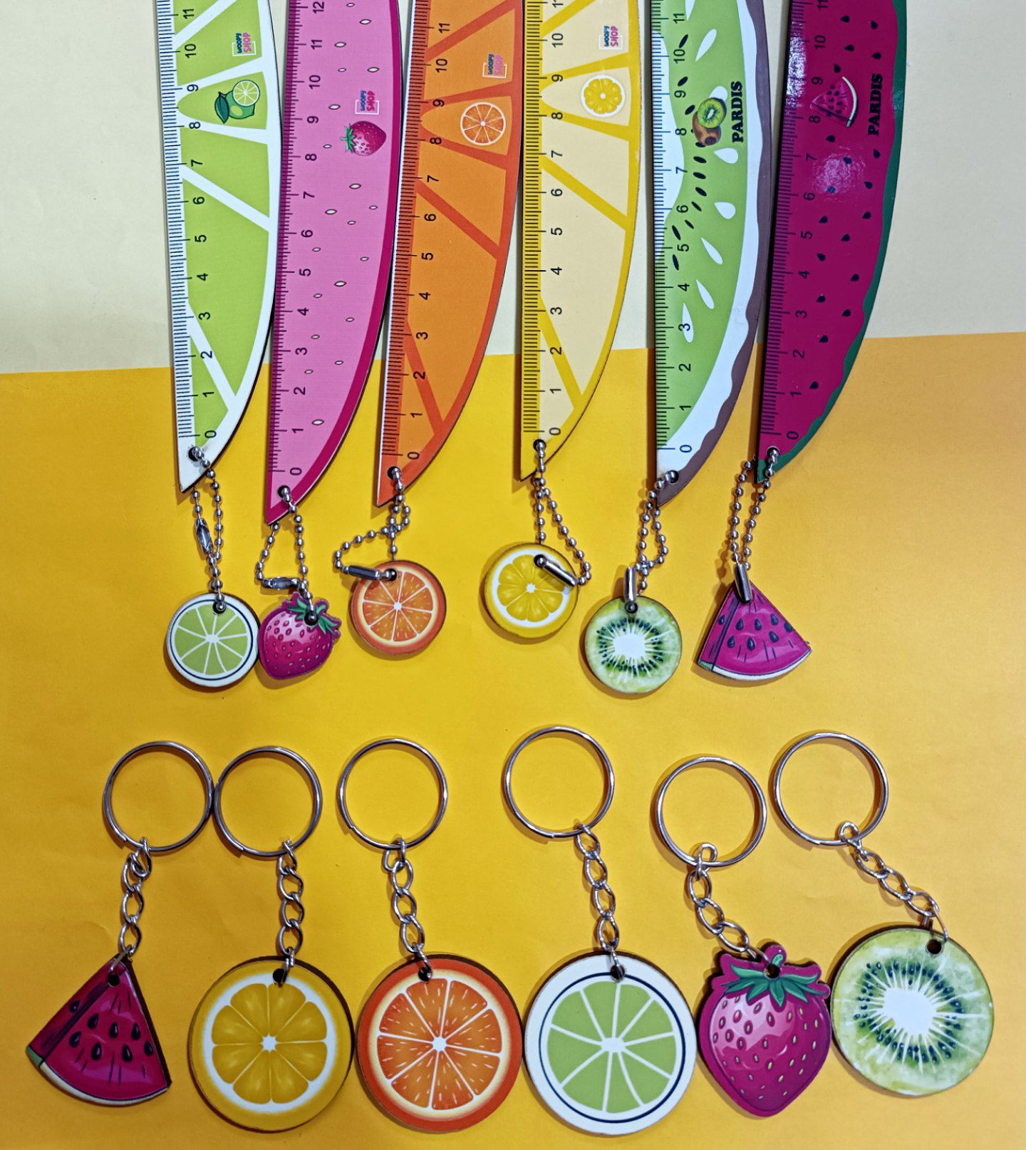 پک خط کش میوه ای آویز دار و جاکلیدی